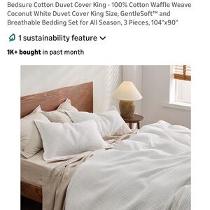 Bedsure GentleSoft White Cotton Duvet Cover Set